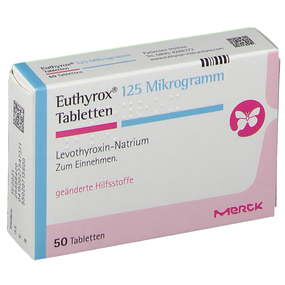 Еутирокс / Euthyrox 125 mcg, 50 таблетки - Turkish Medicine