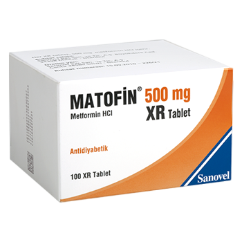 МЕТФОРМИН / METFORMIN (Matofin) 500 mg, 100 XR таблетки - Turkish Medicine