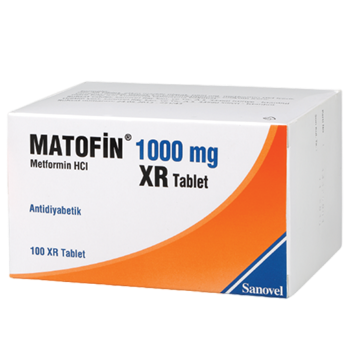 МЕТФОРМИН / METFORMIN (Matofin) 1000 mg, 100 XR таблетки - Turkish Medicine
