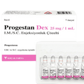 Прогестан / Progestan Dex 25 mg/1 ml, 7 ампули - Turkish Medicine