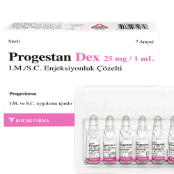 Прогестан / Progestan Dex 25 mg/1 ml, 7 ампули - Turkish Medicine