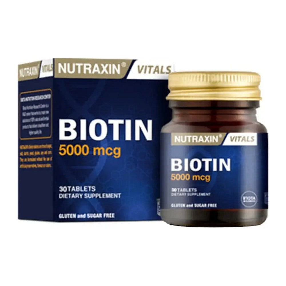 Нутраксин Биотин 5000 mcg, 30 таблетки – Nutraxin Biotin 5000 mcg, 30 tablets