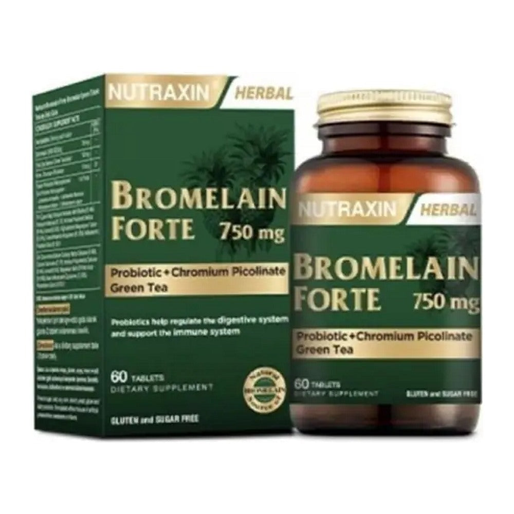 Нутраксин Бромелаин Форте, 60 таблетки – Nutraxin Bromelain Forte, 60 tablets