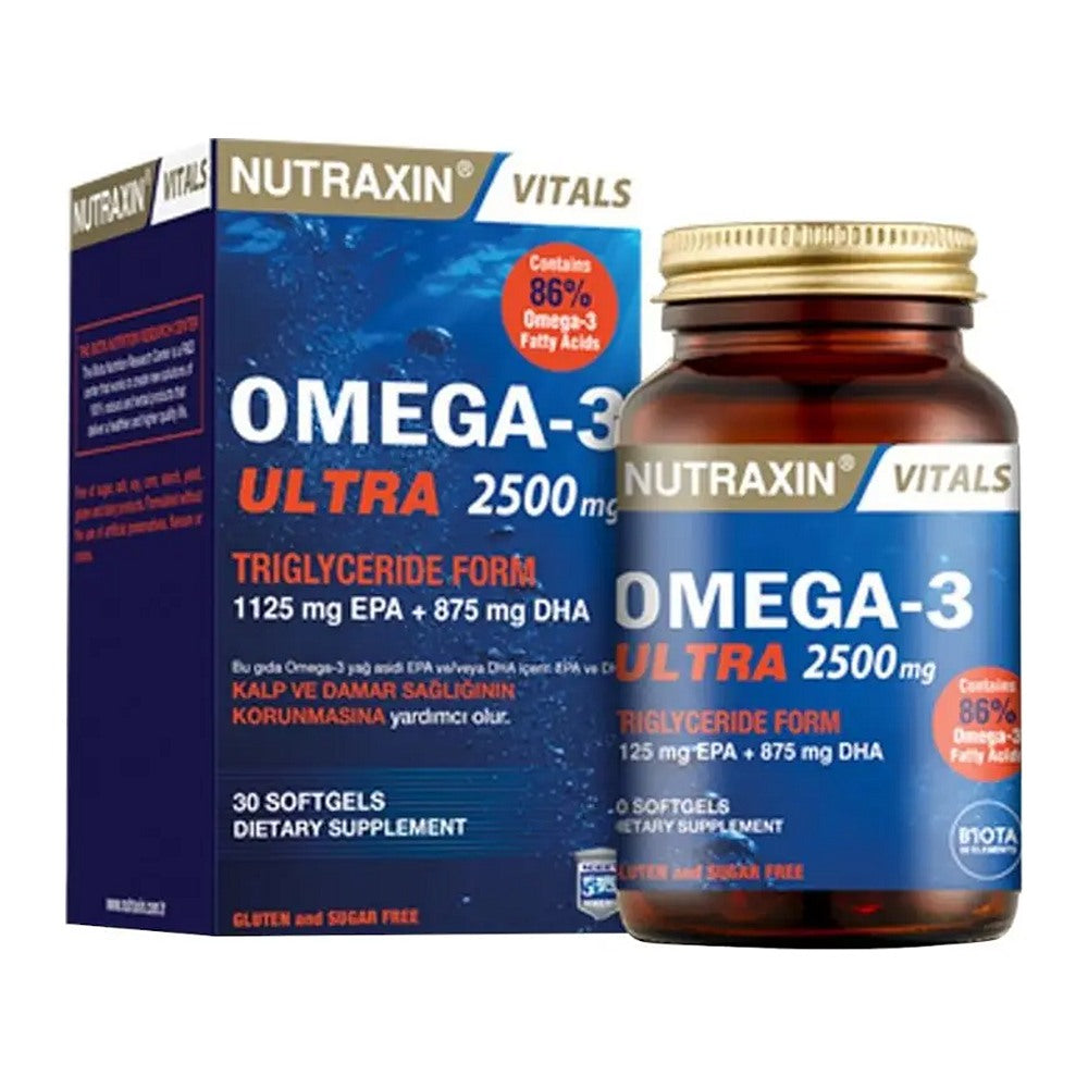 Нутраксин Омега-3 Ултра 2500 mg, 30 меки капсули – Nutraxin Omega-3 Ultra 2500 mg, 30 softgels