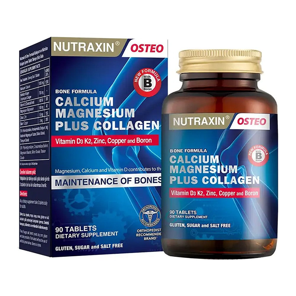 Нутраксин Остео Би-Уан калций + магнезий + колаген, 90 таблетки – Nutraxin Osteo B-One Calcium Magnesium Plus Collagen, 90 tablets