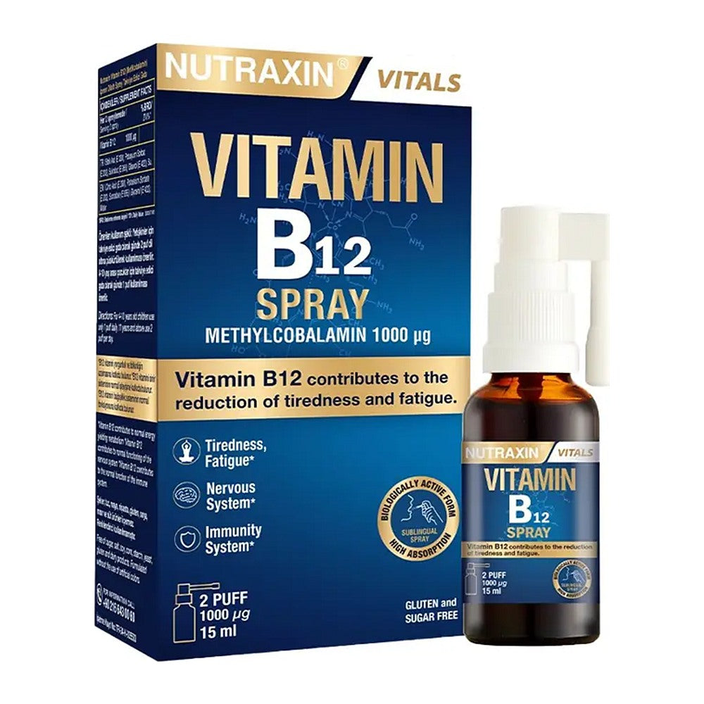 Нутраксин Витамин B12 спрей, 15 ml – Nutraxin Vitamin B12 spray, 15 ml