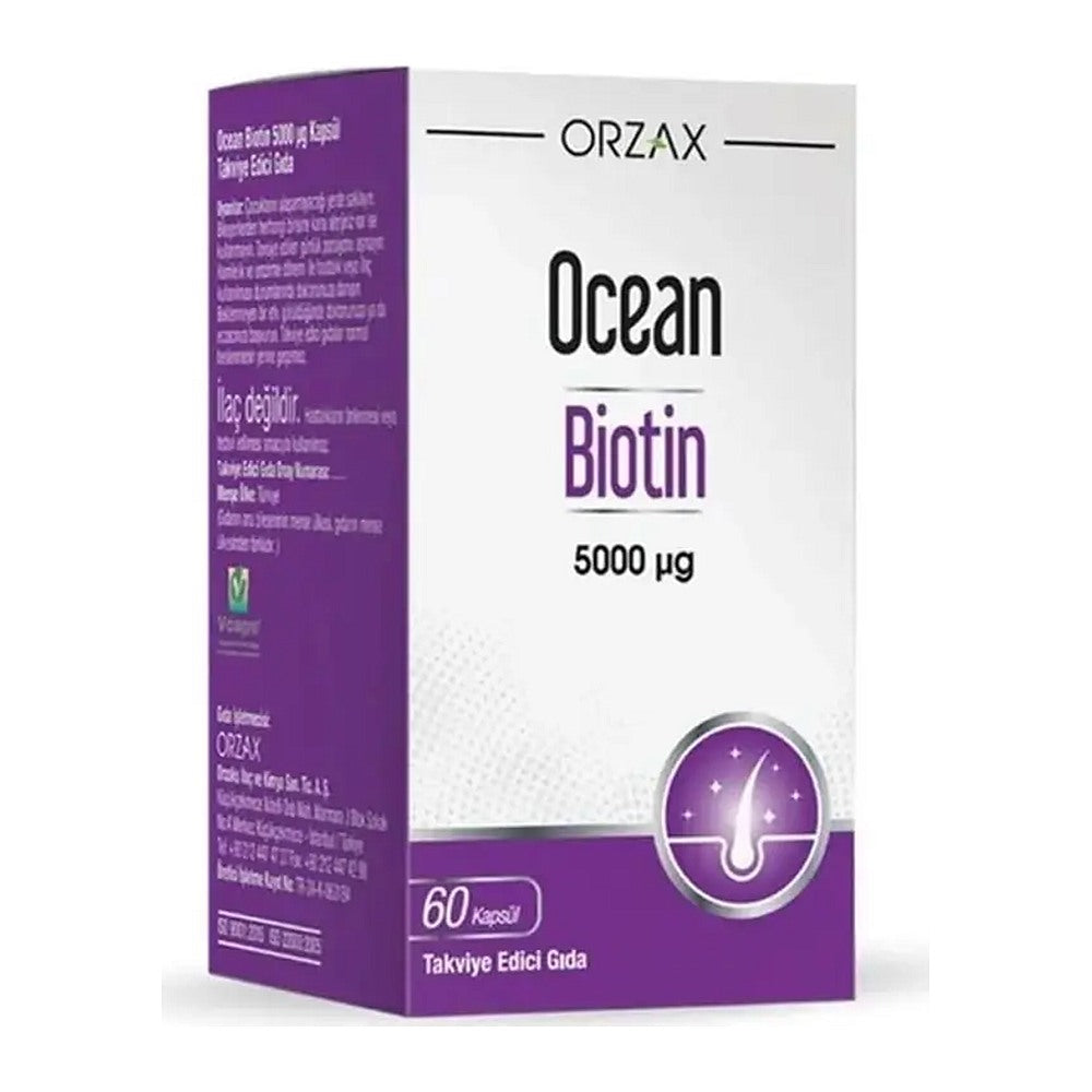 Оушън Биотин 5000 mcg, 60 капсули – Ocean Biotin 5000 mcg, 60 capsules
