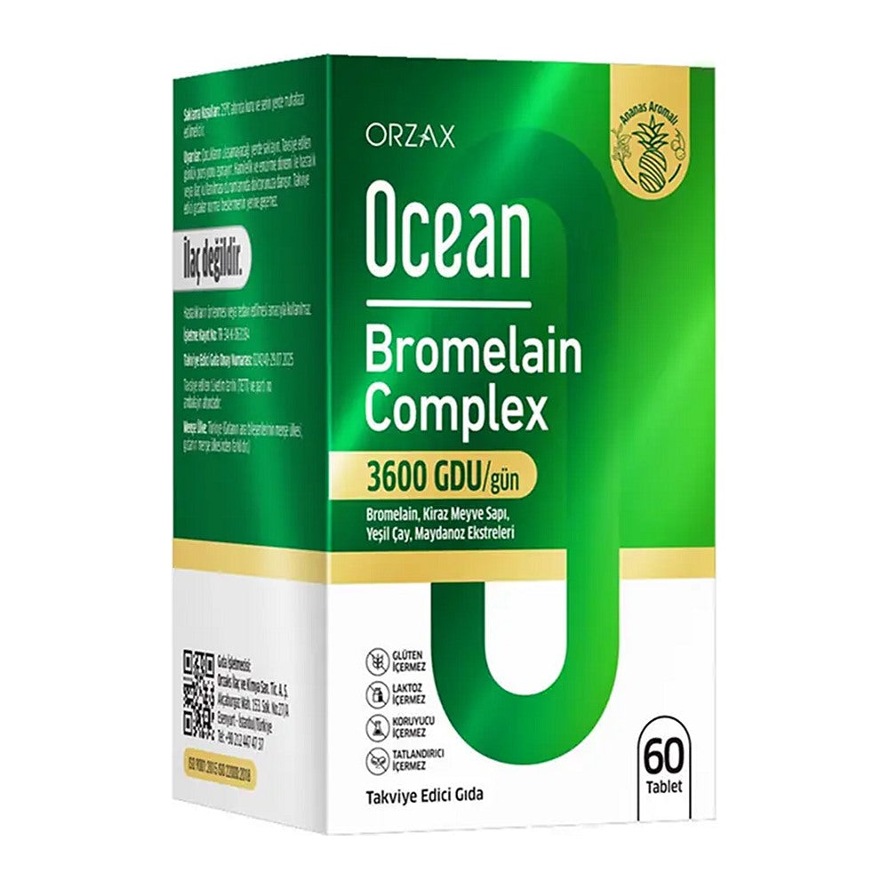 Оушън Бромелаин Комплекс, 60 таблетки – Ocean Bromelain Complex, 60 tablets