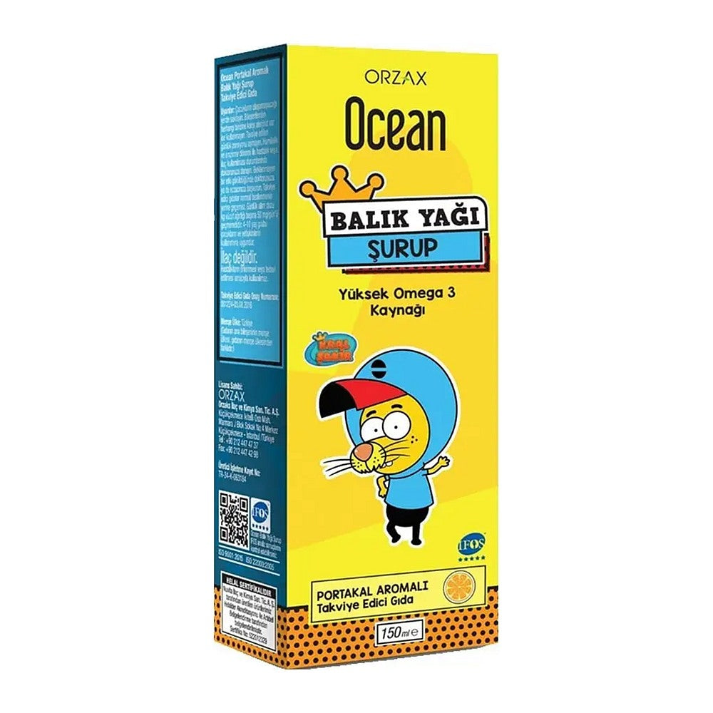 Оушън Крал Шакир Омега-3 сироп с портокал за деца, 150 ml – Ocean Kral Şakir Omega-3 orange syrup, 150 ml