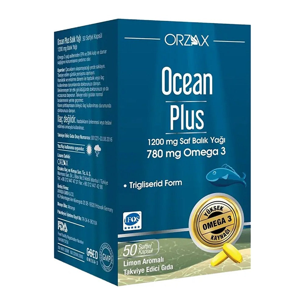 Оушън Плюс омега-3, 50 меки капсули – Ocean Plus Omega-3, 50 softgels