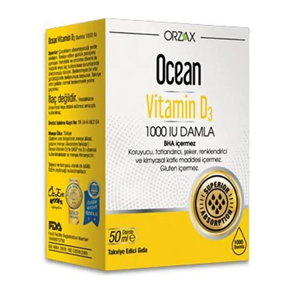 Оушън Витамин D3 1000 IU капки, 50 ml – Ocean Vitamin D3 1000 IU drops, 50 ml